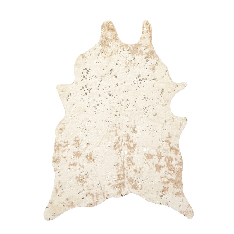 Macchiato Faux Cowhide Rug | Gold
