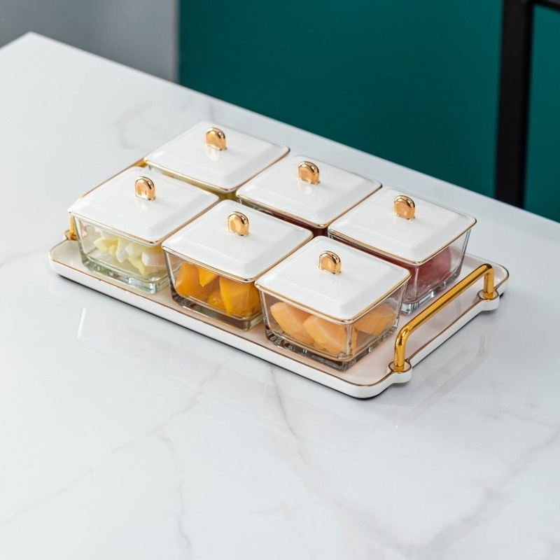 Aroma Blossom 6 Glass Bowls With Tray
