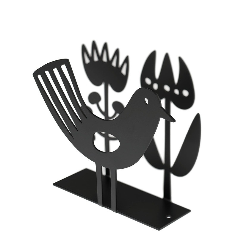 Iron Tulip & Bird Napkin Holder, Two Color Variants