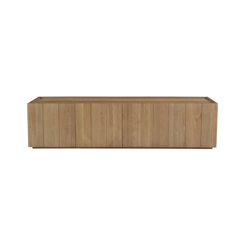 Lath Media Cabinet – Natural
