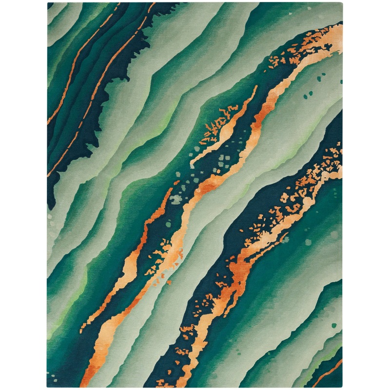 Nourison Prismatic 7’9″ x 9’9″ Emerald Modern Indoor Rug