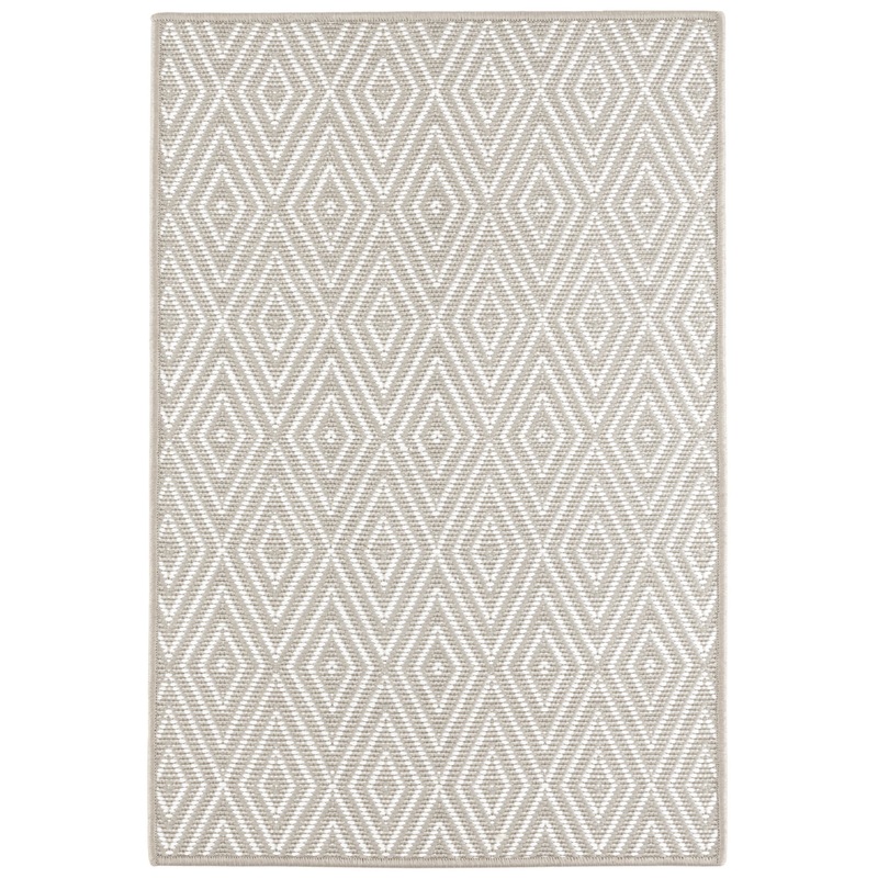 Diamond Handwoven Indoor/Outdoor Custom Rug | Platinum/White
