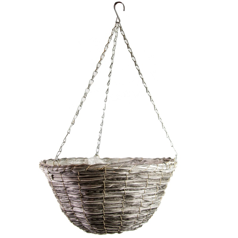 Gardener Select 14 in. Round Plastic Resin Hanging Basket