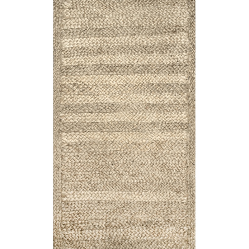 Striped Braided Jute Rug | Natural