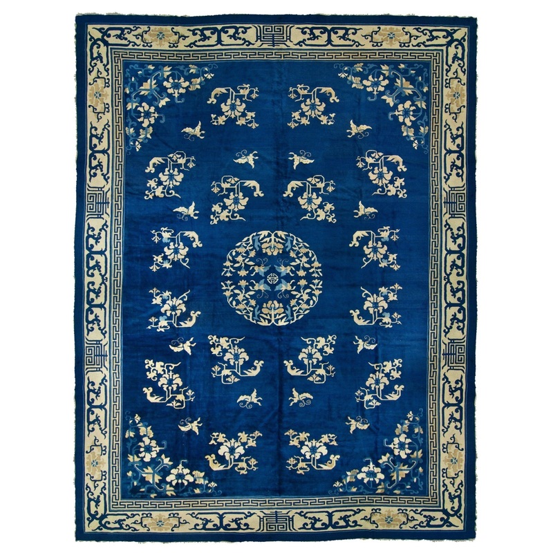 ANTIQUE CHINESE PEKING, BLUE DRAGON BORDER 15′ 10” x 20′ 8”