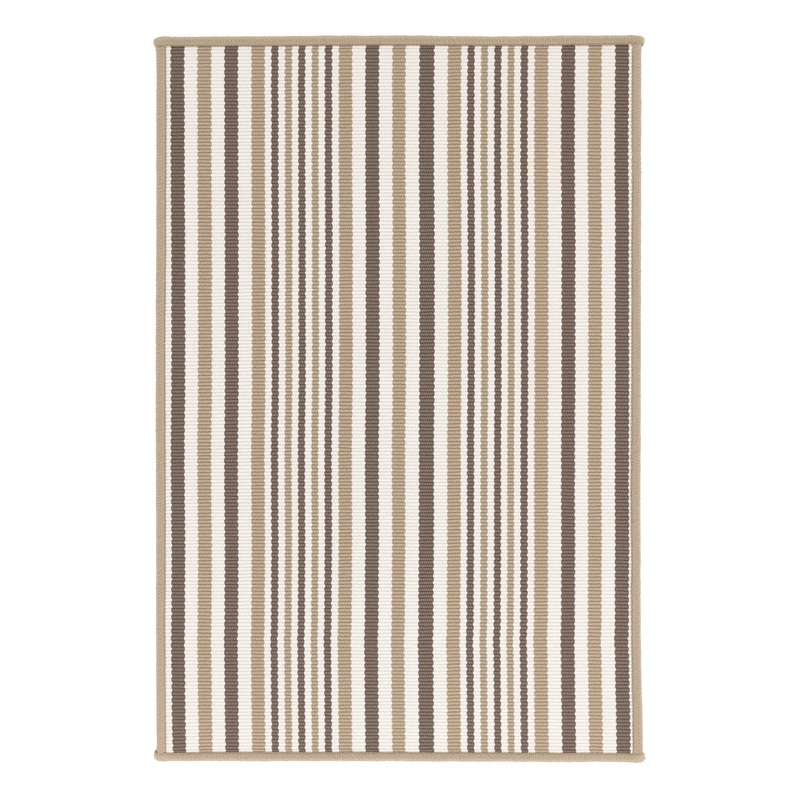 Lyndon Stripe Woven Indoor/Outdoor Custom Rug | Khaki