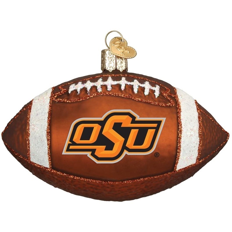 Old World Christmas Glass Blown Ornament Oklahoma State Football, 4″