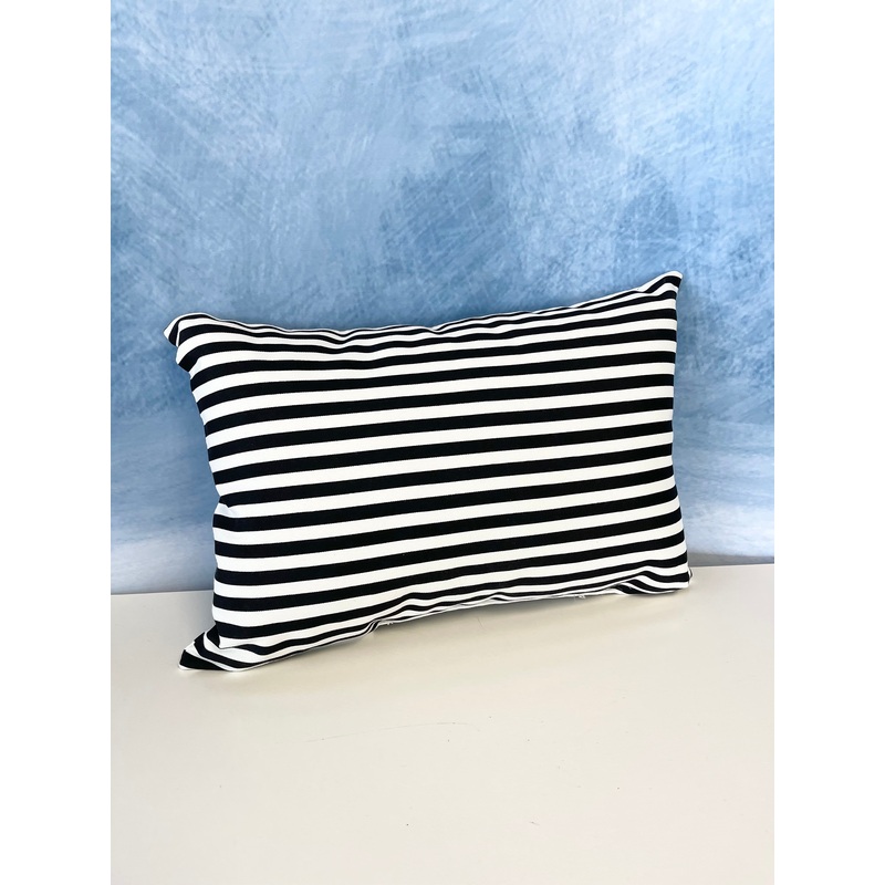 Outdoor Trapeze Black Stripe Pillow