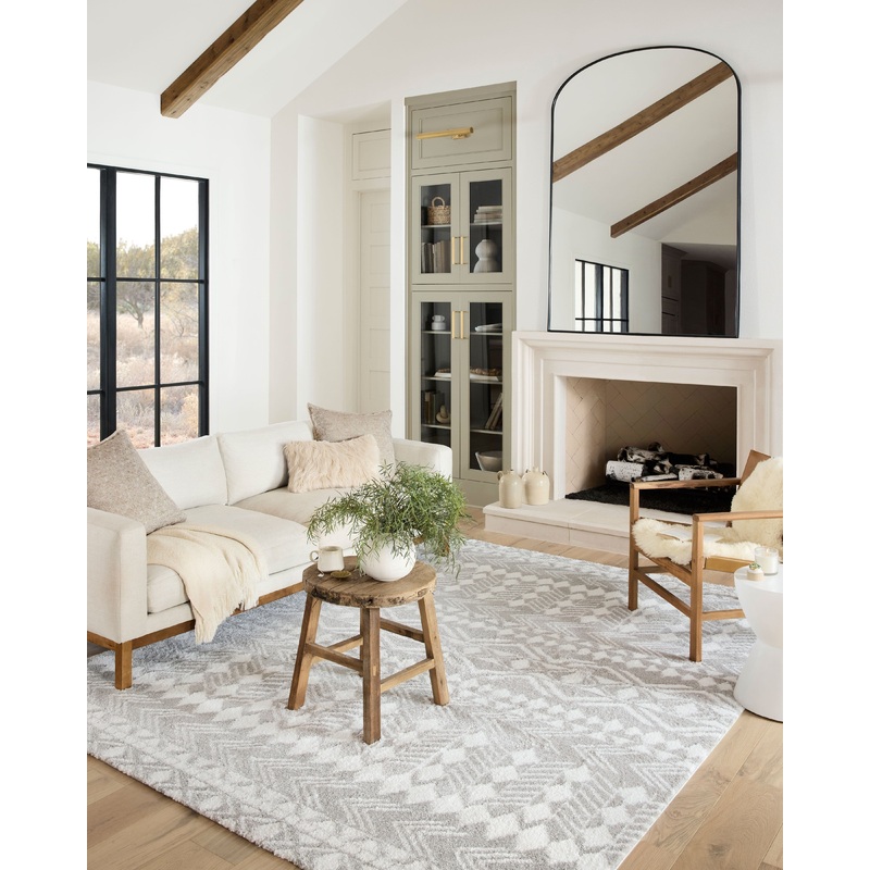 Loloi II Bliss Shag Rug | Grey / White