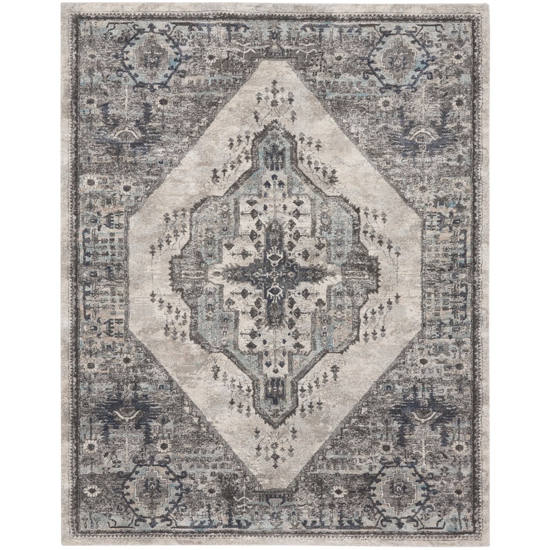 Nourison American Manor 7’10” x 9’10” Grey Farmhouse Indoor Rug