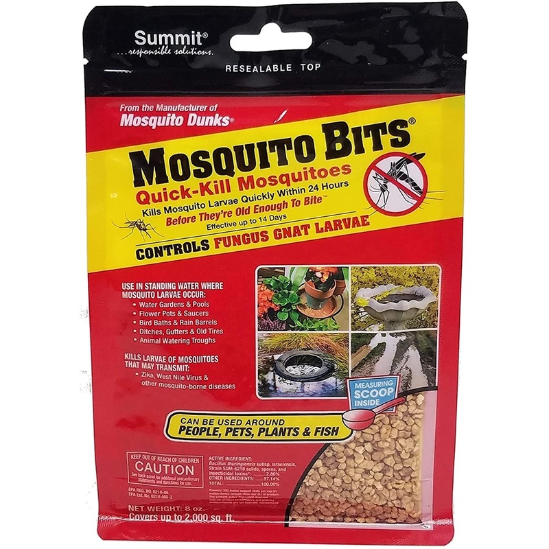 Summit Mosquito Bits Insecticide, Controls Fungus Gnat Larvae, 8 Ounce Bag