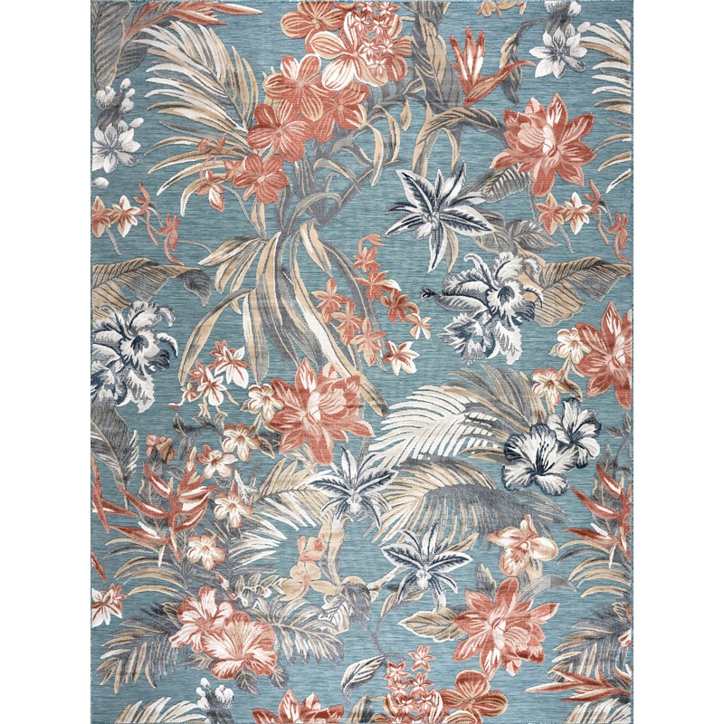 Tayse Floral Area Rug TRP10-Callie Transitional Cut & Flat Weave Indoor/Outdoor Polypropylene