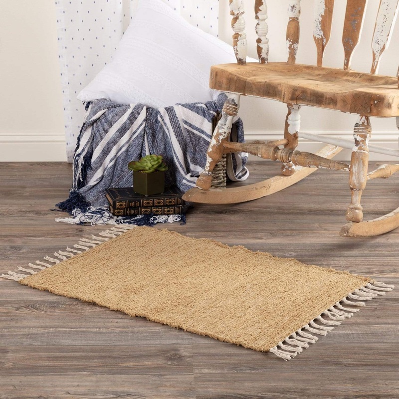 Burlap Natural Chindi/Rag Rug 20×30