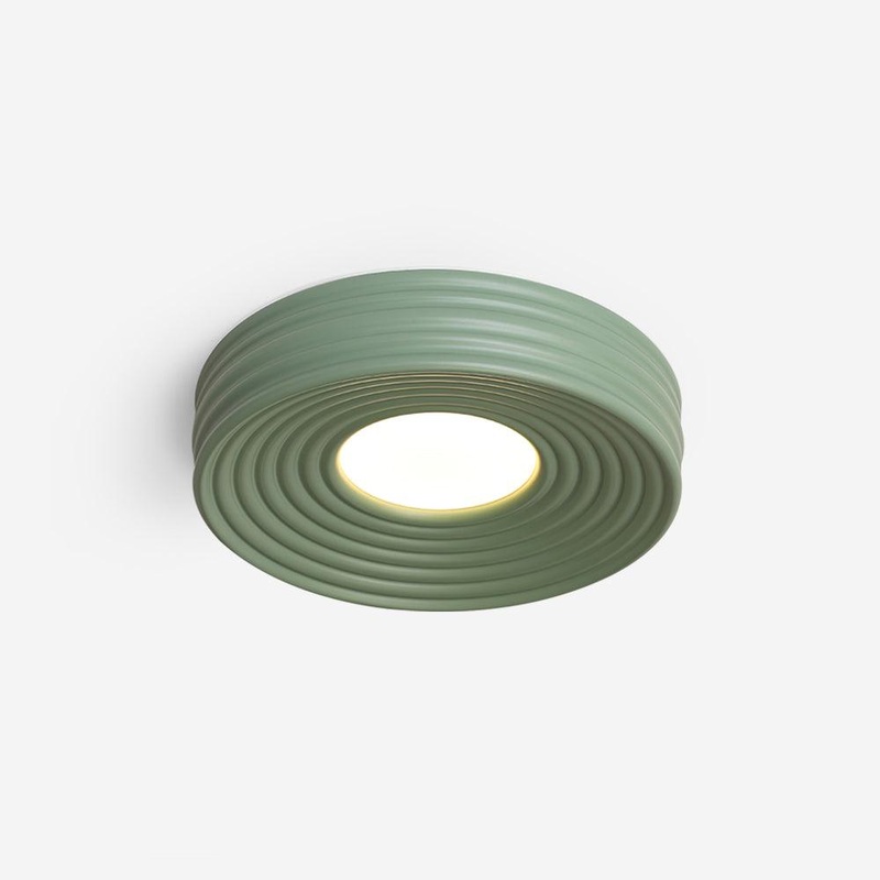 Cream Ribbed Ceiling Light