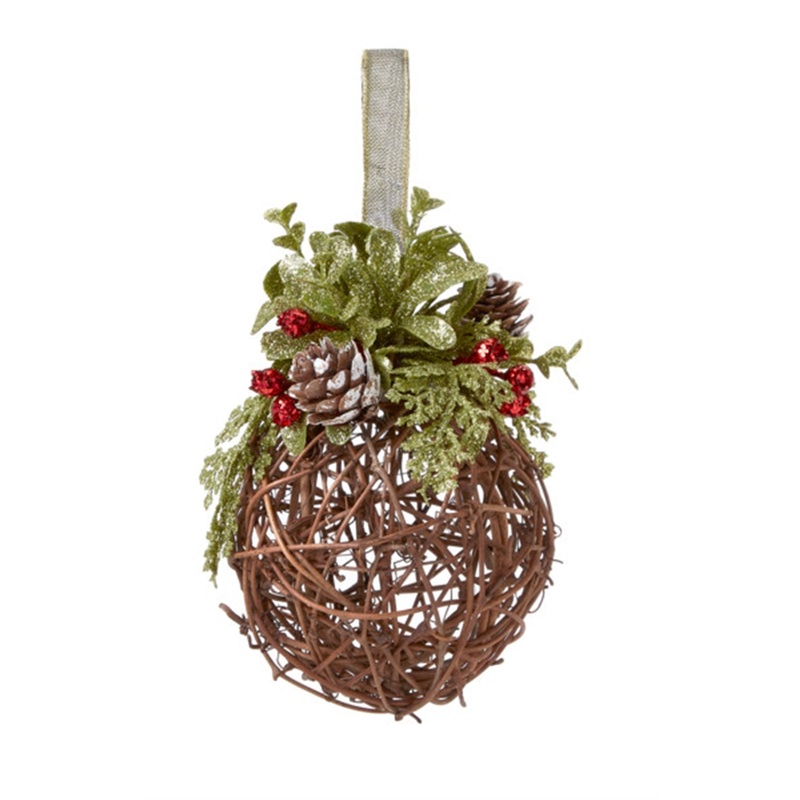 Ganz Willow Branch Christmas Ornament for Tree with Ribbon, 5.5″
