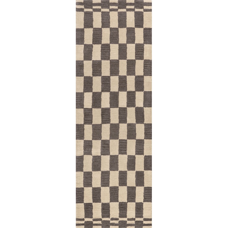 Kai Checkerboard Wool Rug | Grey