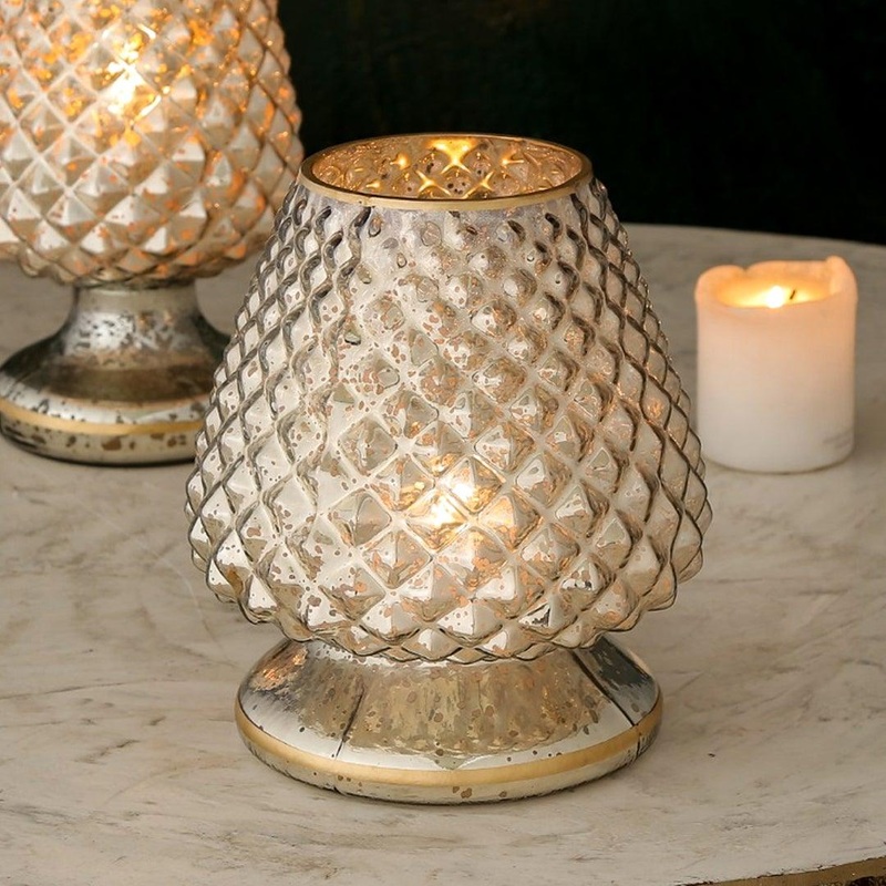 Kamil Wide Candle Holder Mercury