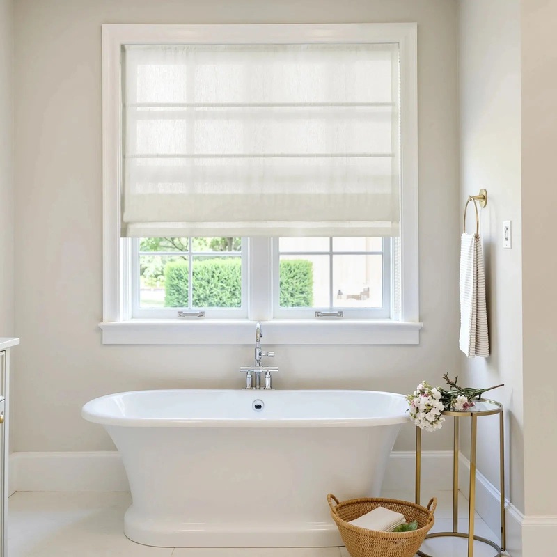 Patti Belgian Linen Roman Shade Cord Lift