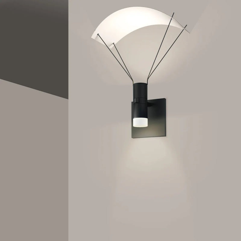 Sonneman SLS0212 Suspenders 13″ Tall Standard Single LED Wall Sconce – Bar-Mounted Duplex Cylinder / Glass Diffuser / Parachute Reflector