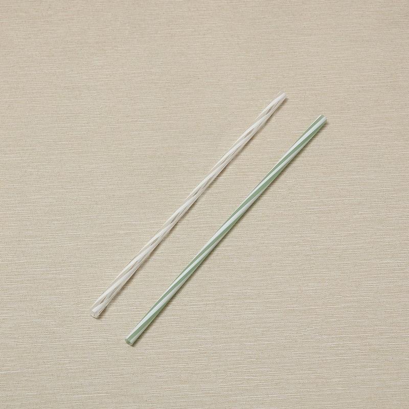 White and Clear Twisted Glass Straw
