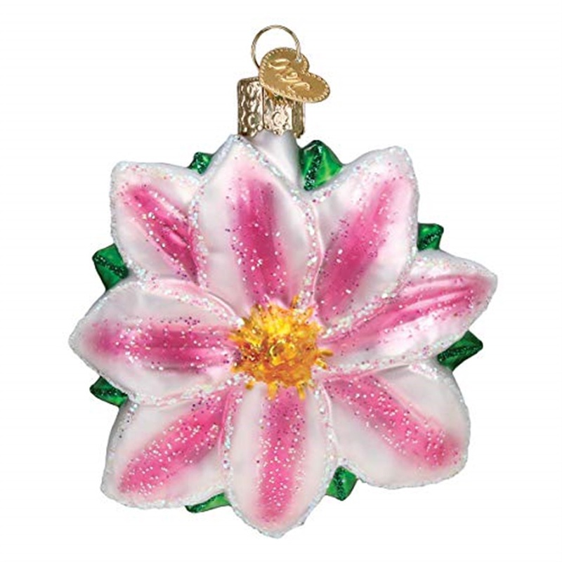 Old World Christmas Glass Blown Ornament, Clematis
