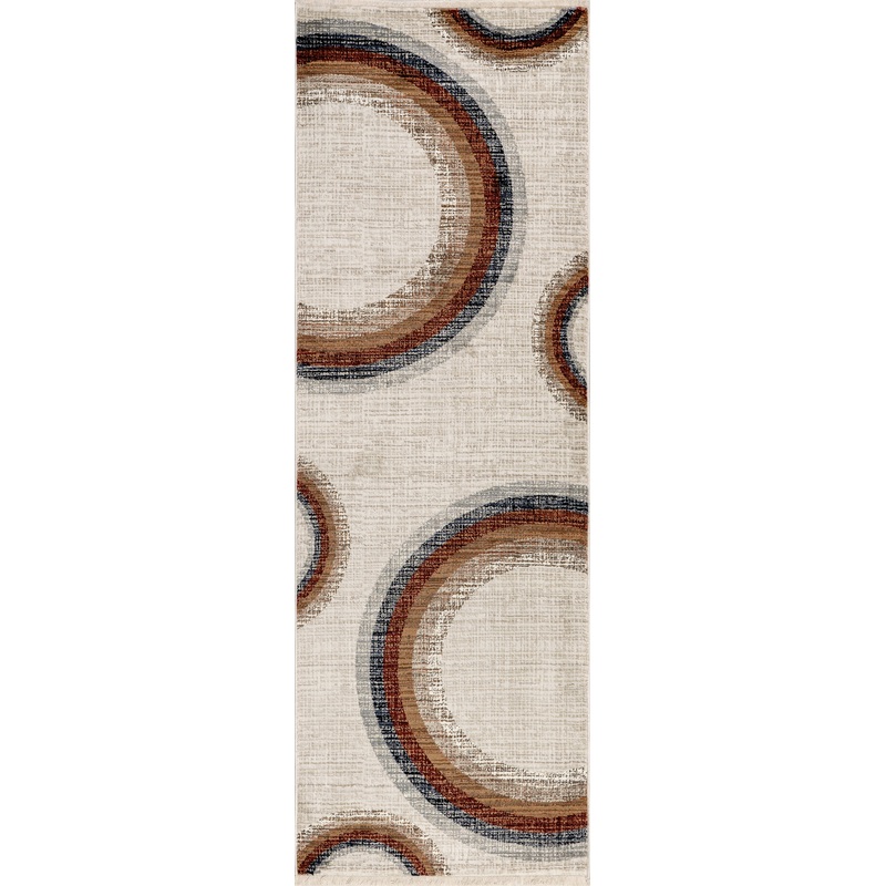 Ravia Faded Rings Rug | Beige