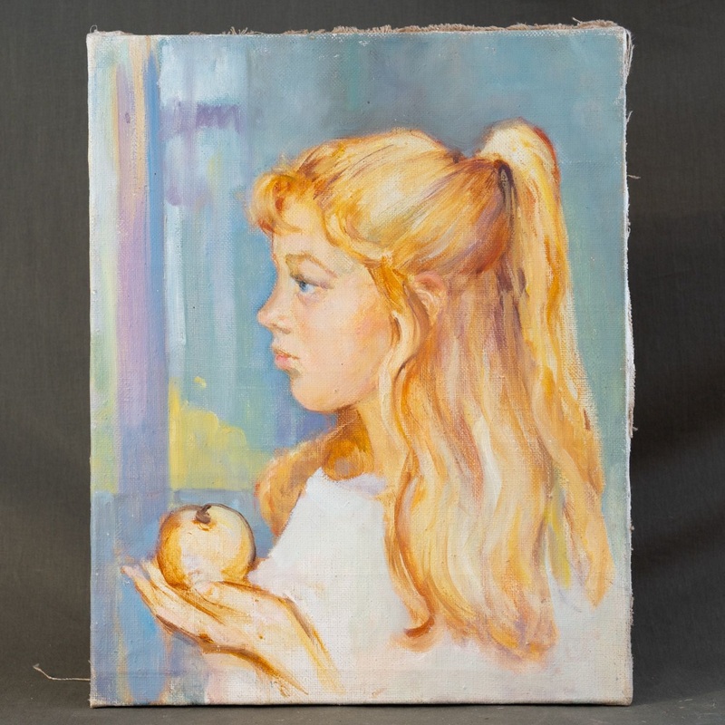 “Apple of My Eye” Vintage Painting