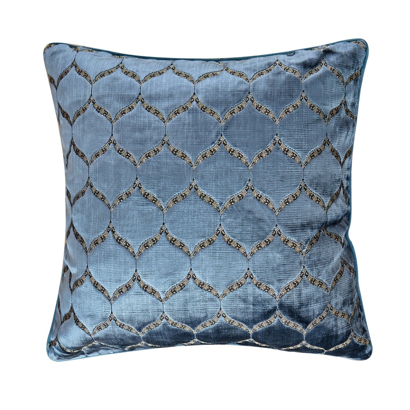 Blue Geometric Pattern Pillow