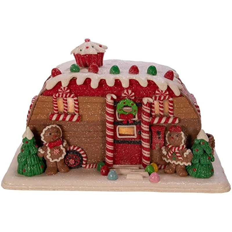 Kurt S. Adler Gingerbread Camper House Table Piece, 6″