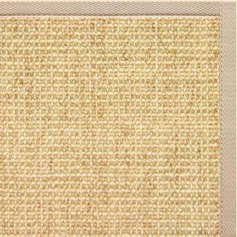 Sand Sisal Rug with Alabastor Cotton Border