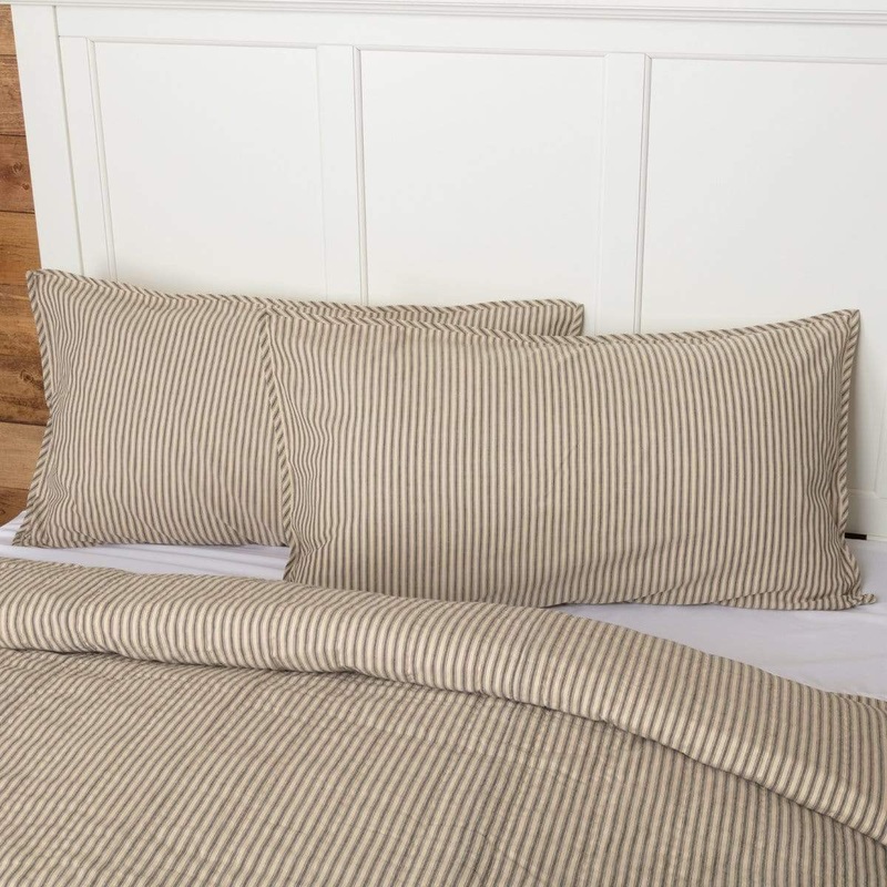 Sawyer Mill Charcoal Ticking Stripe King Sham 21×37