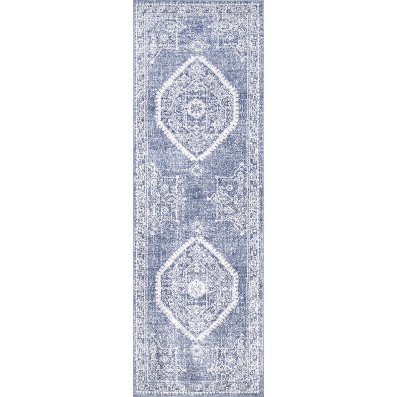 Serrated Emblem Rug | Blue
