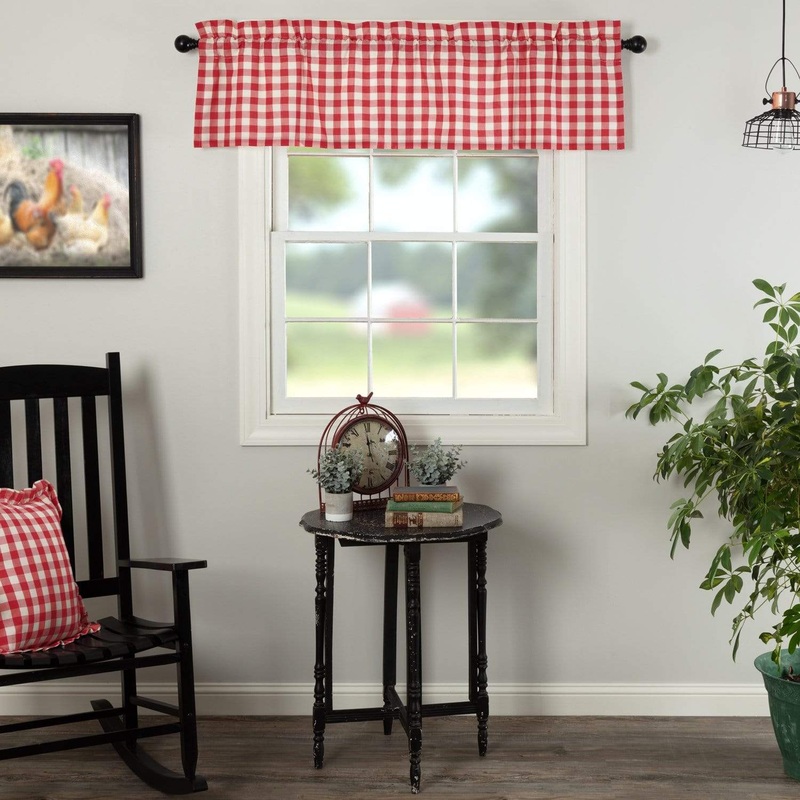 Annie Buffalo Red Check Valance 16×60