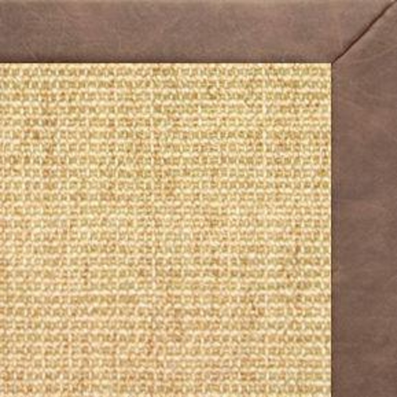 Sand Sisal Rug with Coco Faux Leather Border
