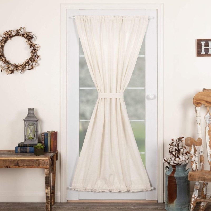 Burlap Antique White Door Panel 72×42