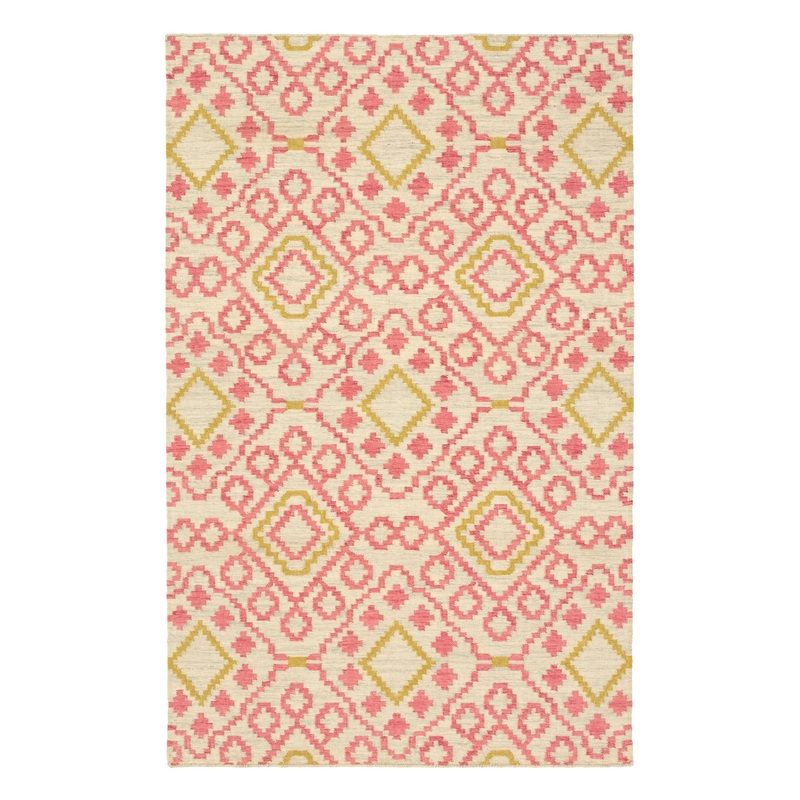 Jelly Roll Handwoven Wool Rug | Fuchsia