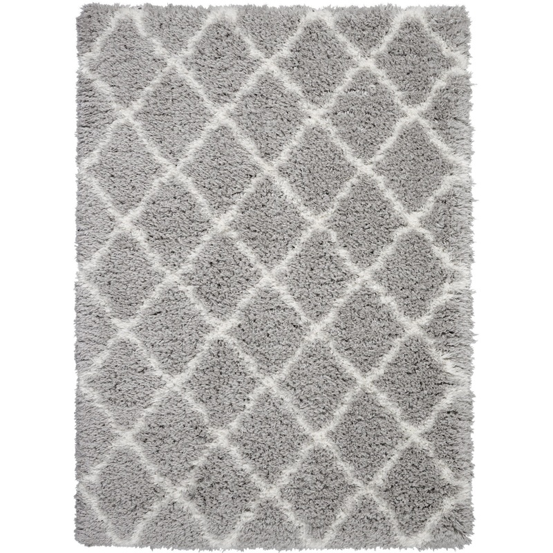 Nourison Luxe Shag 8’2″ x 10′ Grey/Ivory Shag Indoor Rug