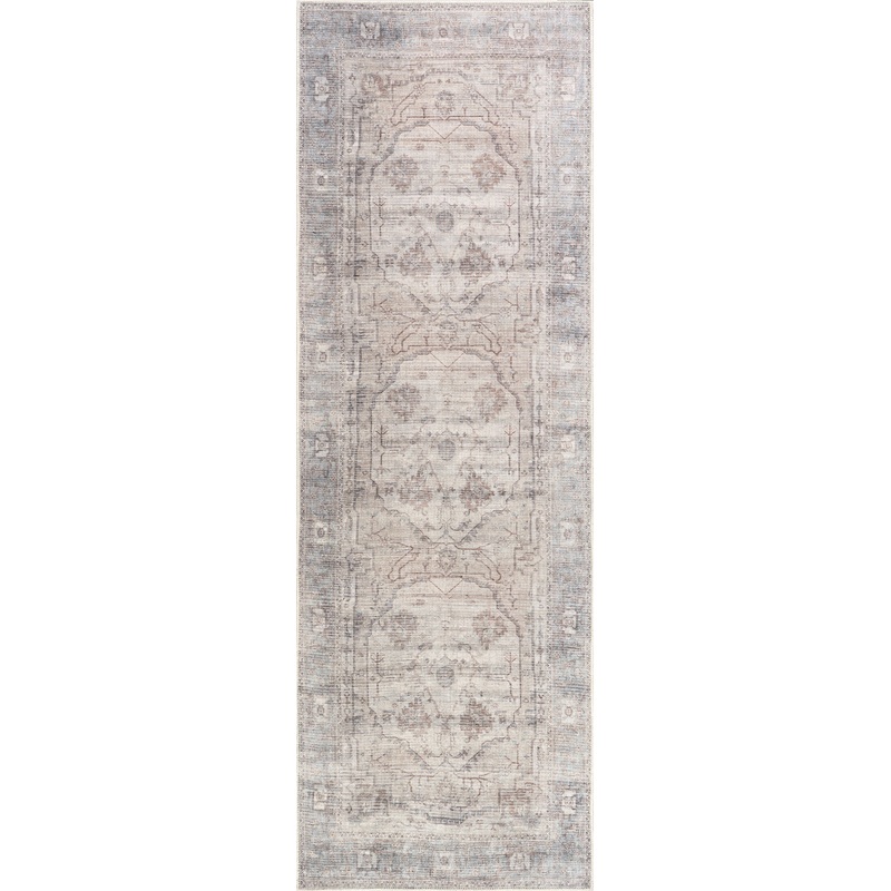 Tabby Medallion Washable Rug | Beige