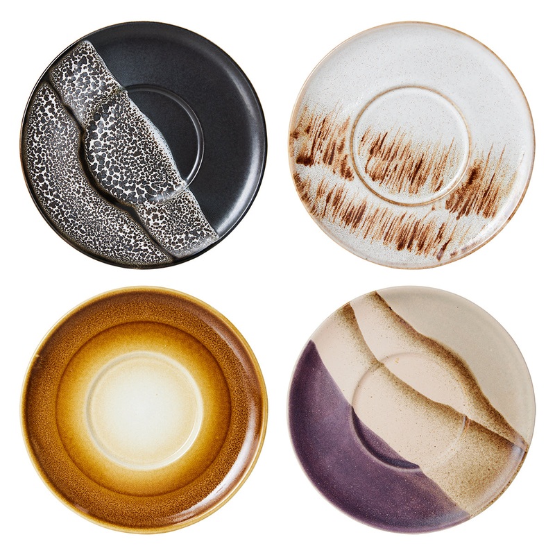 70s Ceramics: Saucers Big Sur (Set of 4)