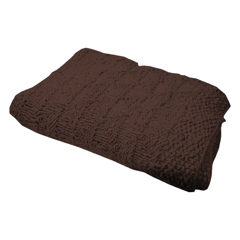AFGHAN BLANKET COCOA BROWN