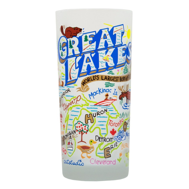 Great Lakes Drinking Glass