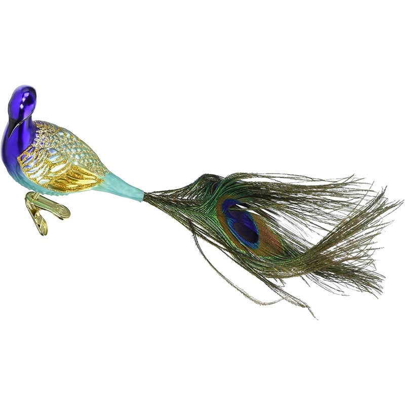 Old World Christmas Glass Blown Magnificent Peacock Ornament