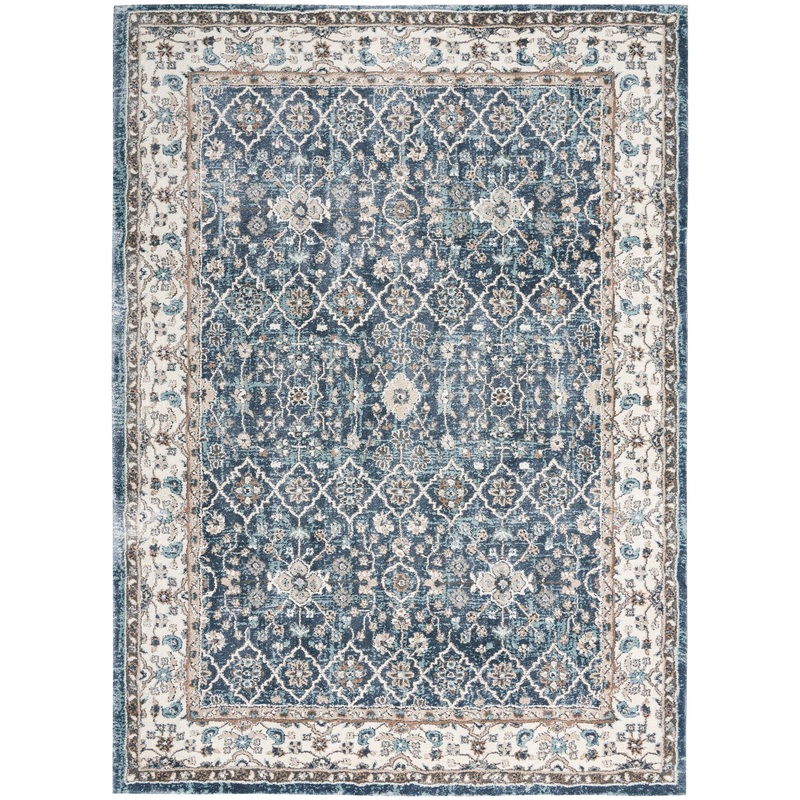 Nourison American Manor 3’11” x 5’11” Blue/Ivory Vintage Indoor Rug
