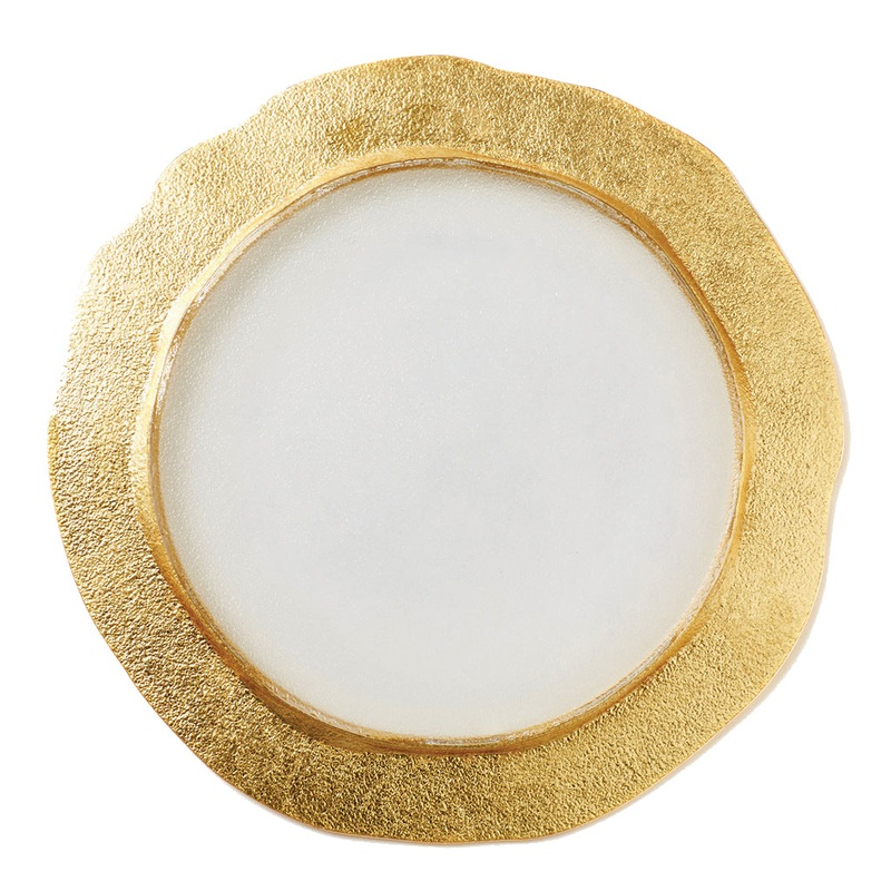 VIETRI: Rufolo Glass Gold Organic Service Plate Charger (Sold as Set of 4)
