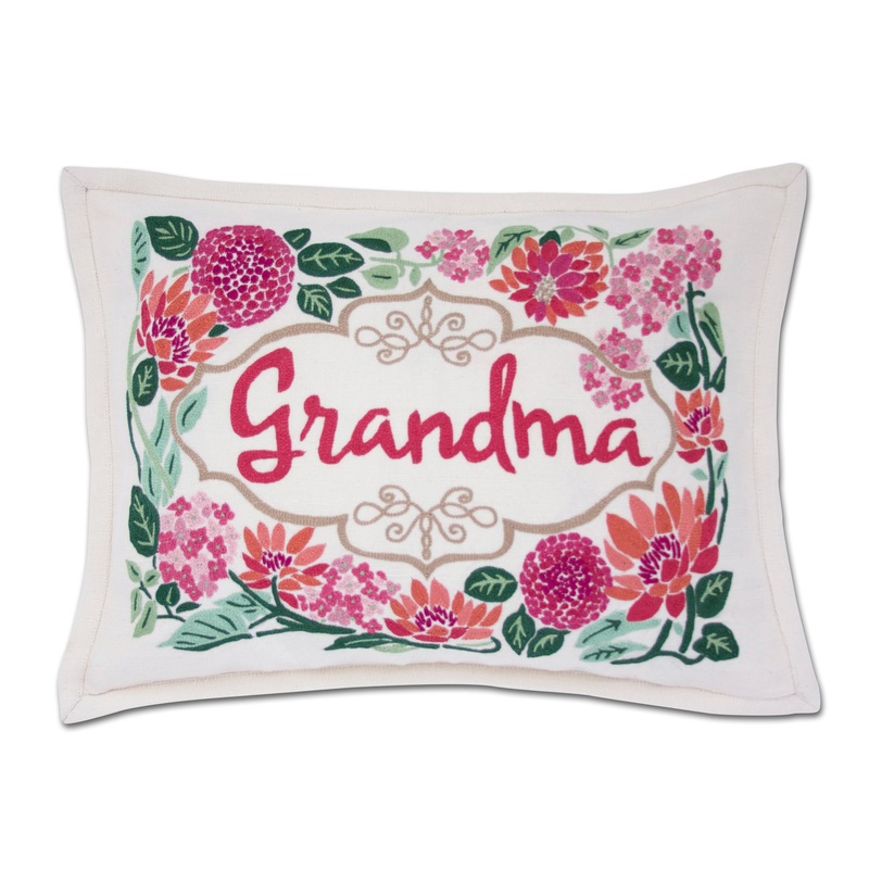 Grandma Love Letters Hand-Embroidered Pillow