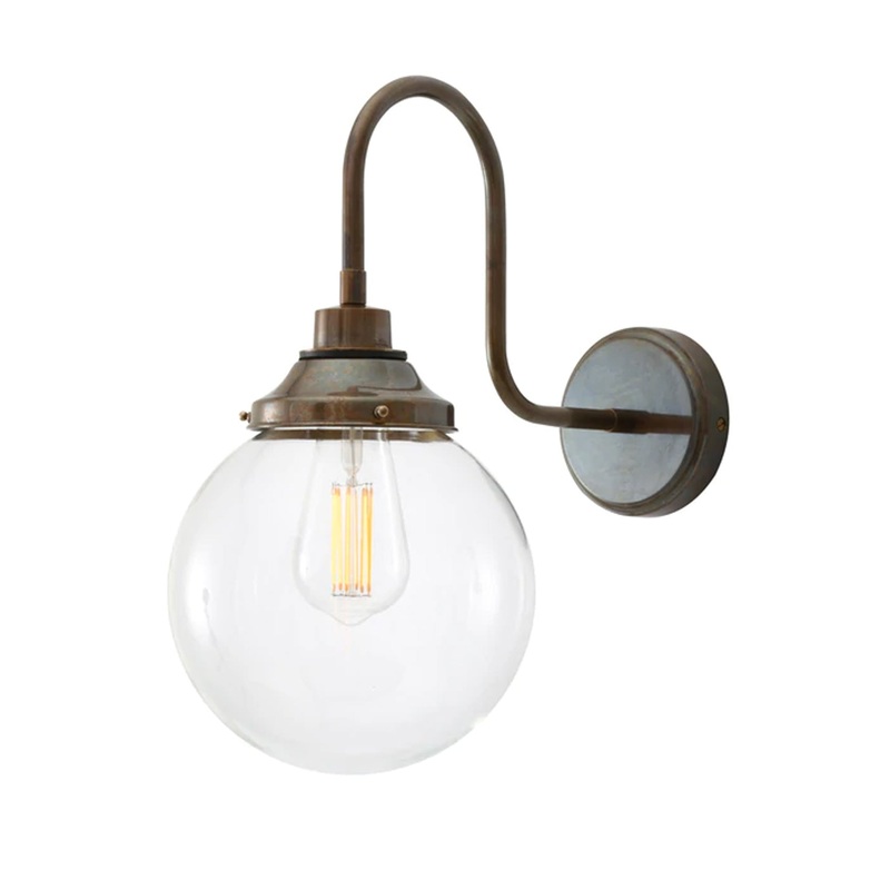 Laguna Clear Globe Swan Neck Wall Sconce