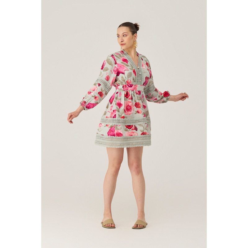 Watercolour Bloom Mini Dress