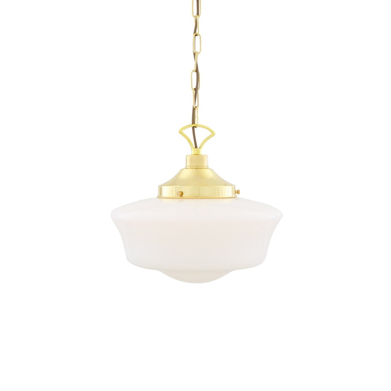 1920’s Classic Schoolhouse Glass Pendant Light