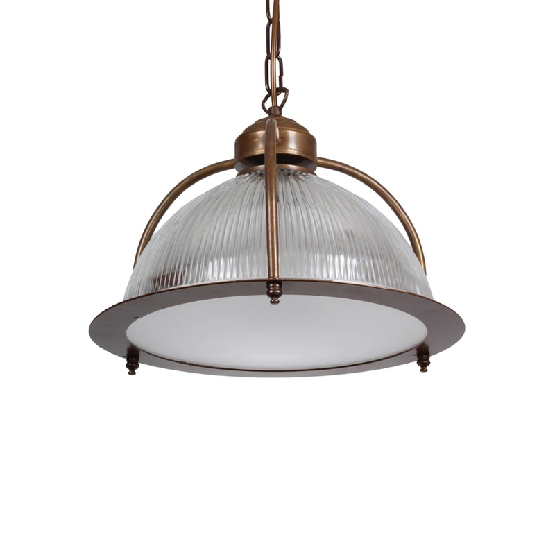 Bousta Industrial Holophane Pendant Light With Diffuser