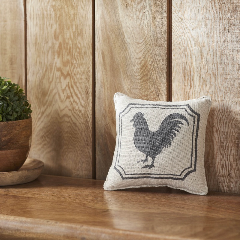 Finders Keepers Rooster Silhouette Pillow 6×6